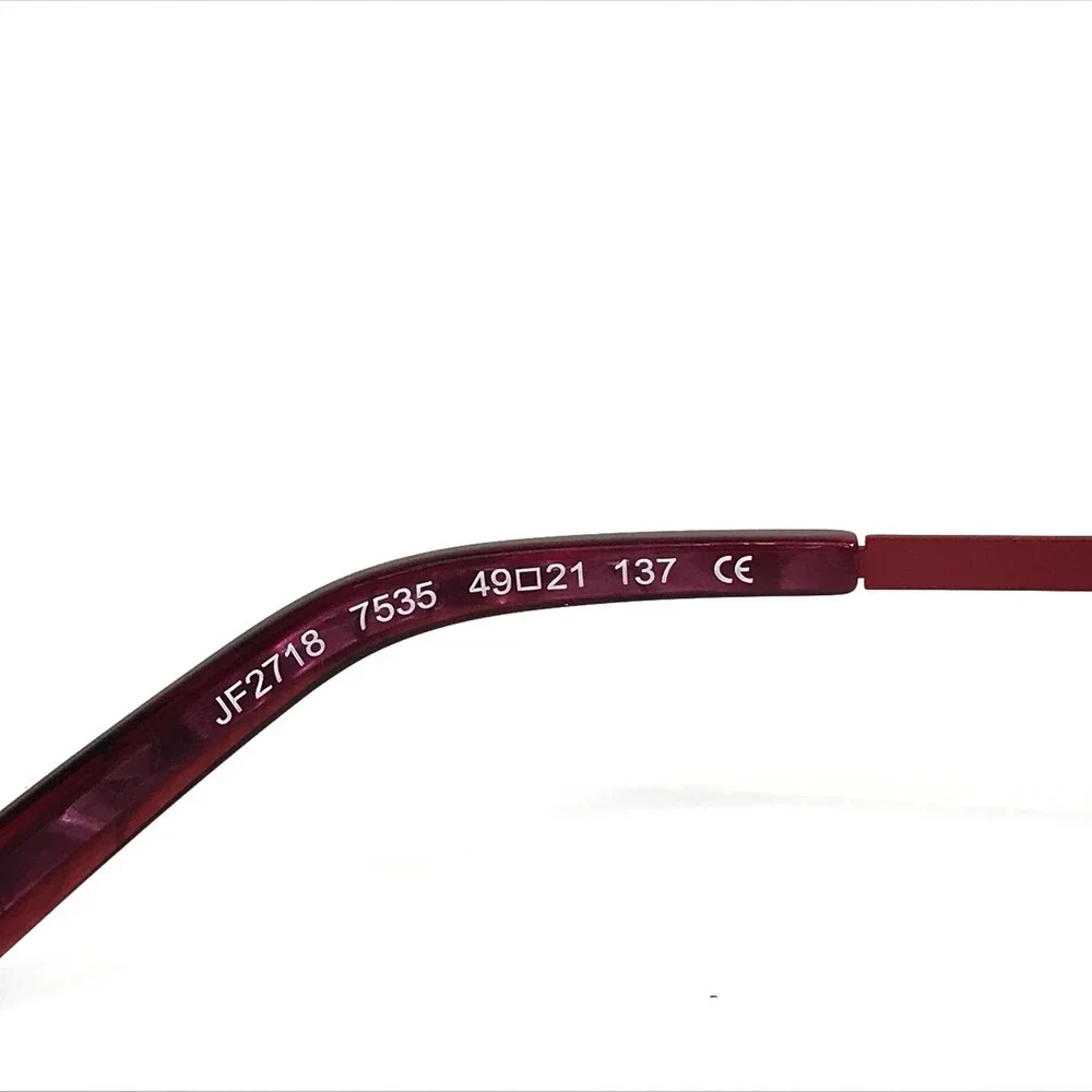 JF Rey Eyeglasses Frames JF2718 7535 Plum Red Acetate Square Full Rim 49-21-137